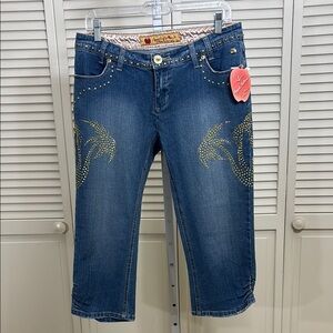 NWT Y2K Apple Bottoms Capri Denim Jeans Size 31